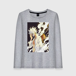 Лонгслив хлопковый женский Ван-Пис Луффи джойбой, цвет: меланж