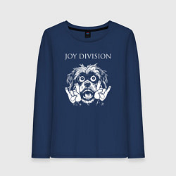 Лонгслив хлопковый женский Joy Division rock dog, цвет: тёмно-синий