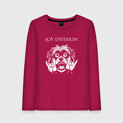 Лонгслив хлопковый женский Joy Division rock dog, цвет: маджента