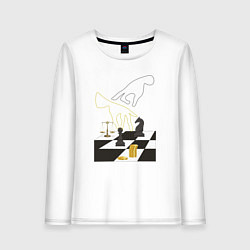 Женский лонгслив Шахматная доска с фигурами