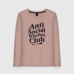 Женский лонгслив Anti social witches club