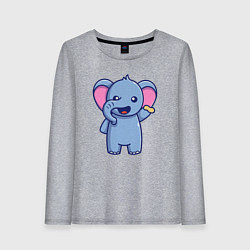 Лонгслив хлопковый женский Слоник с фисташкой, цвет: меланж