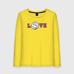 Лонгслив хлопковый женский Love volley, цвет: желтый