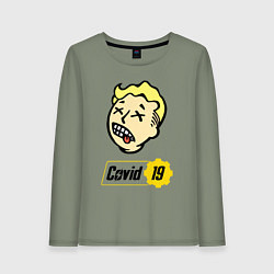 Лонгслив хлопковый женский Vault boy - covid 19, цвет: авокадо