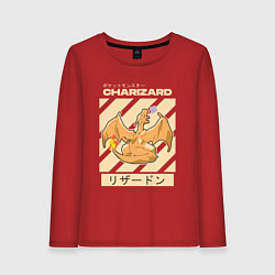 Лонгслив хлопковый женский Покемоны Чаризард Charizard, цвет: красный