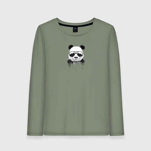 Женский лонгслив Бэнкси крутая панда в очках / Авокадо – фото 1