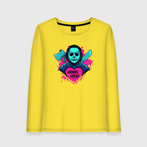 Женский лонгслив Майкл хэллоуин / Желтый – фото 1