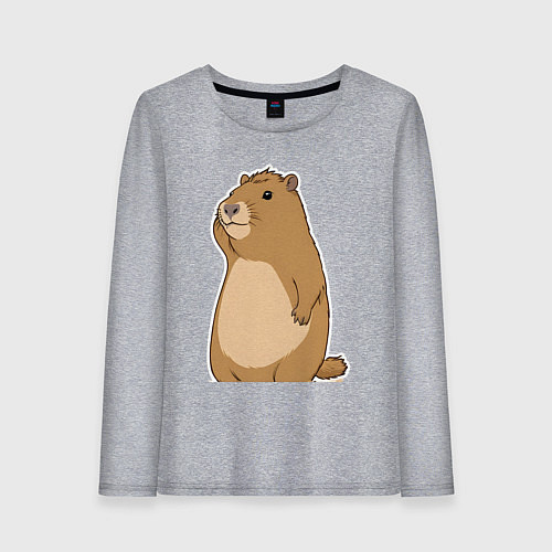 Женский лонгслив Прекрасная капибара / Меланж – фото 1