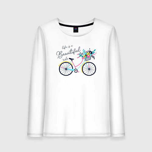 Женский лонгслив Жизнь это прекрасная поездка / Белый – фото 1