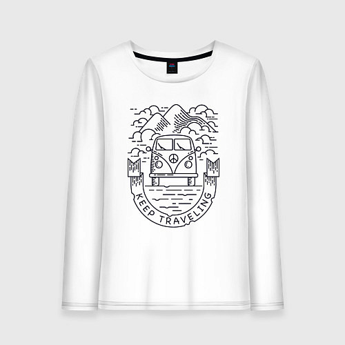 Женский лонгслив Продолжай путешествовать / Белый – фото 1