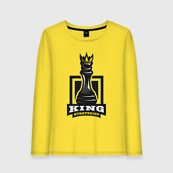 Лонгслив хлопковый женский Королевские стратегии, цвет: желтый