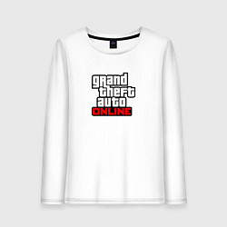 Лонгслив хлопковый женский GTA online logo game, цвет: белый