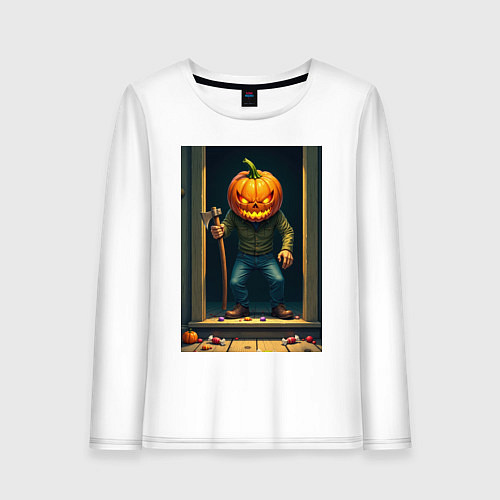 Женский лонгслив Монстр с косой / Белый – фото 1