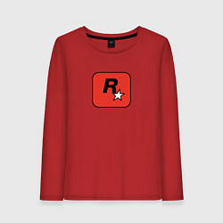 Лонгслив хлопковый женский Rockstar logo team, цвет: красный