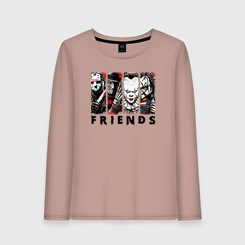 Женский лонгслив Halloween friends black friday / Пыльно-розовый – фото 1