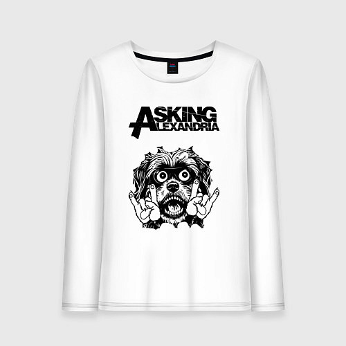 Женский лонгслив Asking Alexandria - rock dog / Белый – фото 1