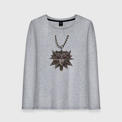 Лонгслив хлопковый женский Ведьмак медальон, цвет: меланж