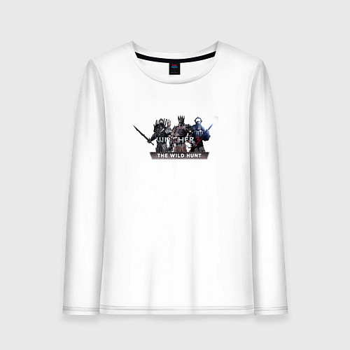 Женский лонгслив Ведьмак 3 дикая охота лого / Белый – фото 1