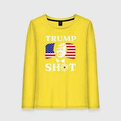 Лонгслив хлопковый женский Trump shot, цвет: желтый