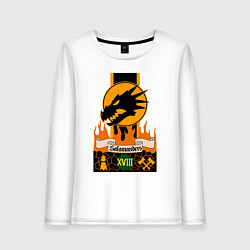 Лонгслив хлопковый женский Salamanders Warhammer 40k, цвет: белый