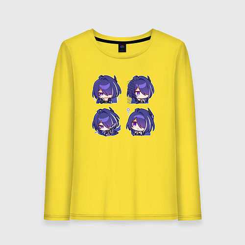 Женский лонгслив Ахерон стикеры / Желтый – фото 1