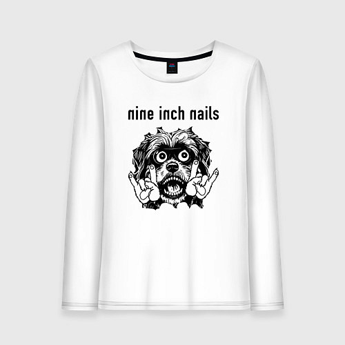 Женский лонгслив Nine Inch Nails - rock dog / Белый – фото 1