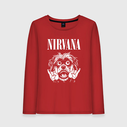 Женский лонгслив Nirvana rock dog / Красный – фото 1