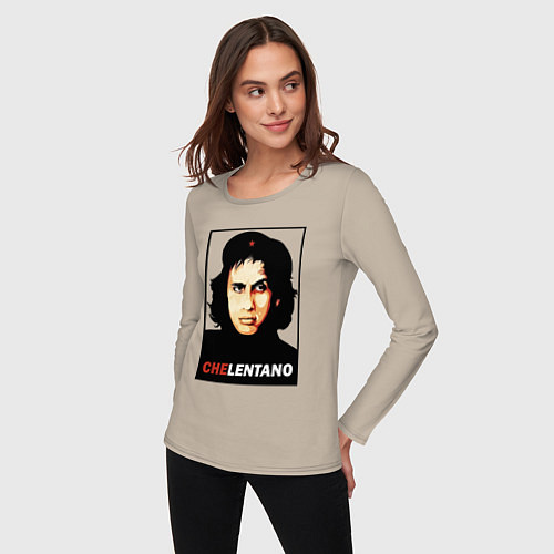 Женский лонгслив Che guevara - Chelentano / Миндальный – фото 3