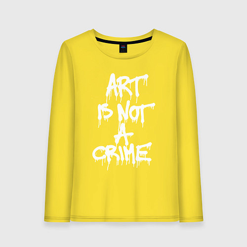 Женский лонгслив Art is not a crime / Желтый – фото 1