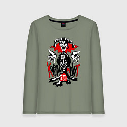 Лонгслив хлопковый женский Король и шут - пень, цвет: авокадо