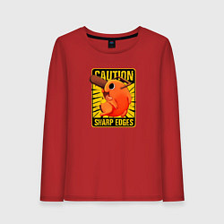 Лонгслив хлопковый женский Caution pochito black vinyl, цвет: красный