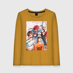 Лонгслив хлопковый женский Дандадан: Кэн Такакура, цвет: горчичный