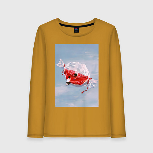 Женский лонгслив Евангелион Синдзи Икари Рей Аянами / Горчичный – фото 1