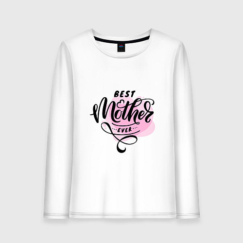 Женский лонгслив Лучшая мама на свете, леттеринг / Белый – фото 1