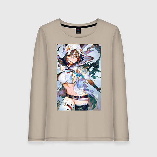 Женский лонгслив Девушка секси / Миндальный – фото 1