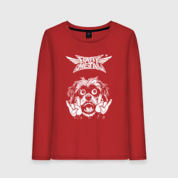 Лонгслив хлопковый женский Babymetal rock dog, цвет: красный