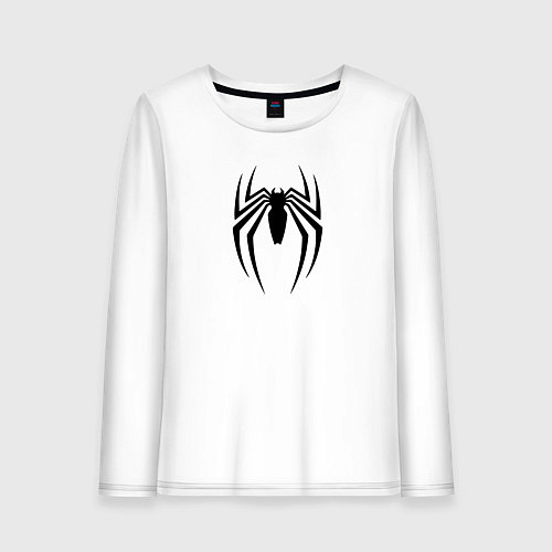 Женский лонгслив Черная эмблема Человека-паука / Белый – фото 1