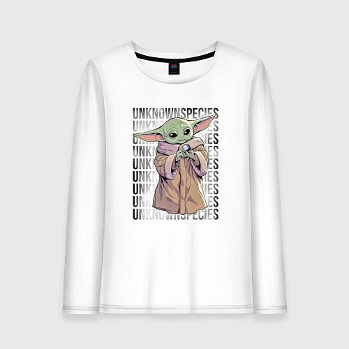 Женский лонгслив Мандалорец - Беби Йода / Белый – фото 1