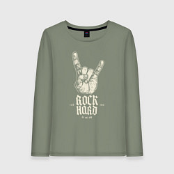 Лонгслив хлопковый женский Тяжёлый рок не остановить, цвет: авокадо