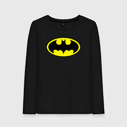 Лонгслив хлопковый женский Batman logo, цвет: черный