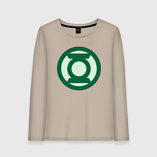 Женский лонгслив Green lantern logo / Миндальный – фото 1