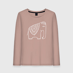 Лонгслив хлопковый женский Индийский слон, цвет: пыльно-розовый