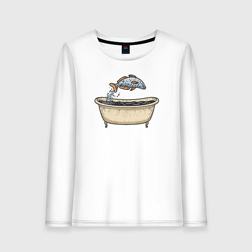 Женский лонгслив Рыбка в ванне / Белый – фото 1