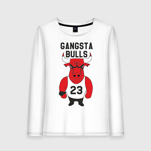 Женский лонгслив Gangsta Bulls 23 / Белый – фото 1