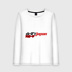 Лонгслив хлопковый женский DRIFT JAPAN streetstyle, цвет: белый