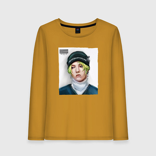Женский лонгслив G Dragon Big bang / Горчичный – фото 1