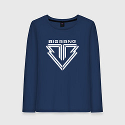 Лонгслив хлопковый женский Big bang logo, цвет: тёмно-синий
