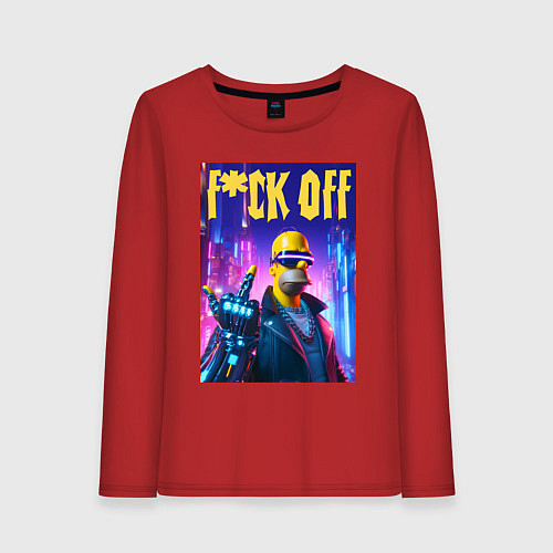 Женский лонгслив Homer Simpson - gesture / Красный – фото 1