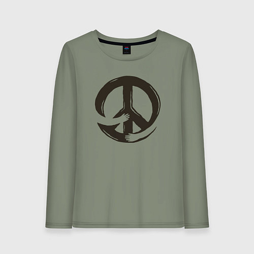 Женский лонгслив Peace hugs / Авокадо – фото 1