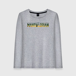 Лонгслив хлопковый женский The mandalorian season 3 logo, цвет: меланж